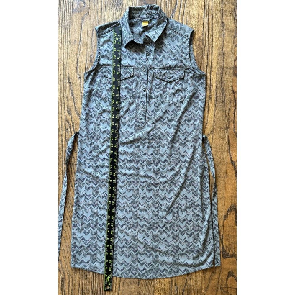Eddie Bauer‎ Athleisure Dress Olive Green Purple Geometric AOP Stretch Travel XS - Picture 16 of 16